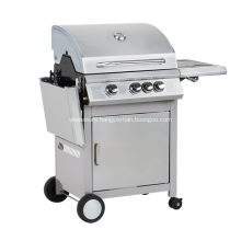 3 Burners Gas Grill With Folding Side Table
